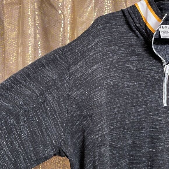 PINK Victoria’s Secret dark gray/white/yellow logo pullover, size L, NWOT - Picture 8 of 8